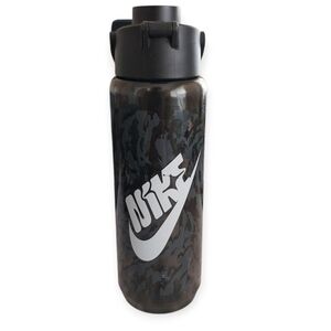 Nike Sports Water Bottle 16-20oz Black Camo Flip Top Reusable Gym Bottle